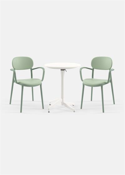 TİLİA BİSTRO SET MOON MASA KATLANIR Ø60 CM YUVARLAK - DUO KOLTUK