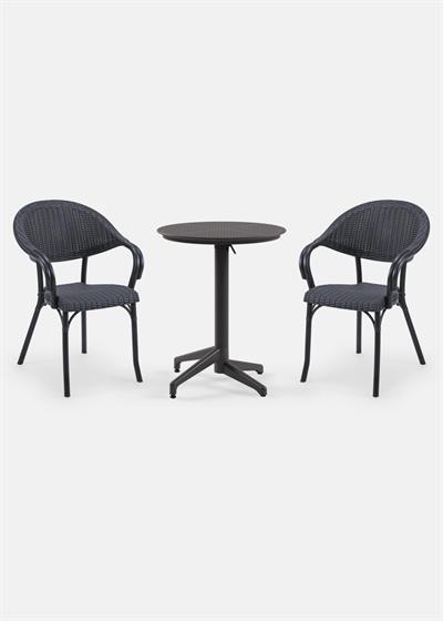 TİLİA BİSTRO SET MOON MASA KATLANIR Ø60 CM YUVARLAK - FLASH-R KOLTUK