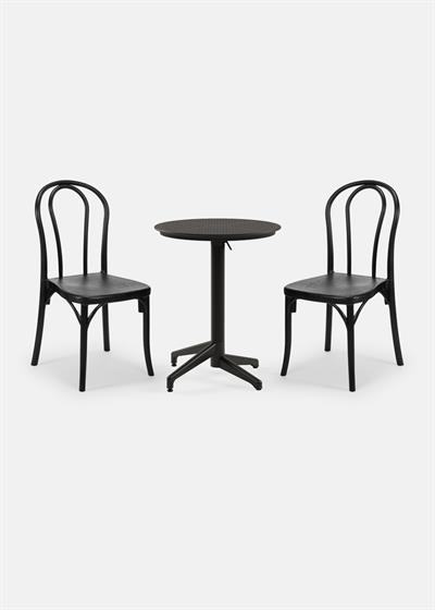 TİLİA BİSTRO SET MOON MASA KATLANIR Ø60 CM YUVARLAK - SOZO SANDALYE