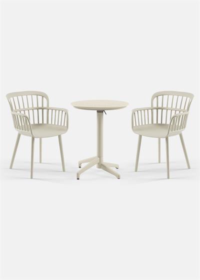 TİLİA BİSTRO SET MOON MASA KATLANIR Ø60 CM YUVARLAK - EVA-P KOLTUK