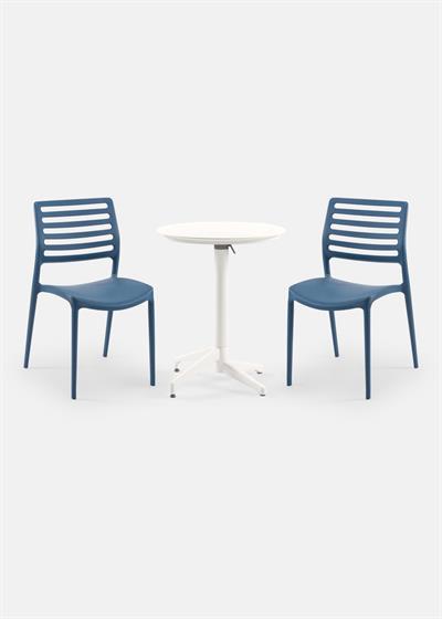 TİLİA BİSTRO SET MOON MASA KATLANIR Ø60 CM YUVARLAK - LOUİSE SANDALYE