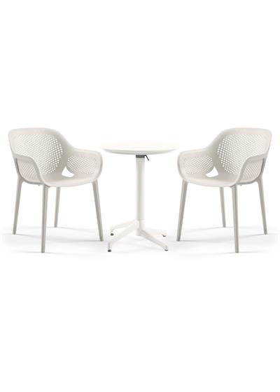 TİLİA BİSTRO SET MOON MASA KATLANIR Ø60 CM YUVARLAK - ATRA KOLTUK