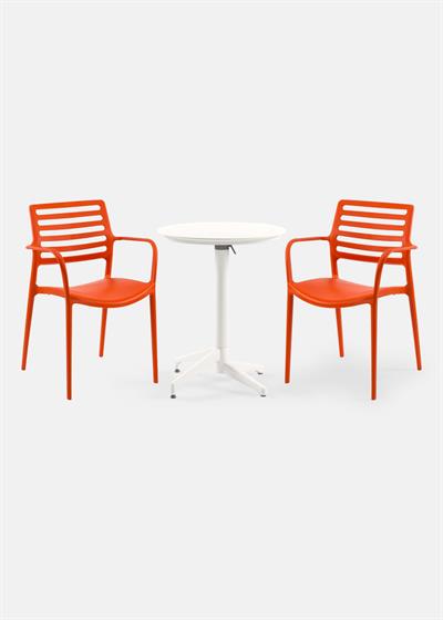 TİLİA BİSTRO SET MOON MASA KATLANIR Ø60 CM YUVARLAK - LOUİSE-XL KOLTUK