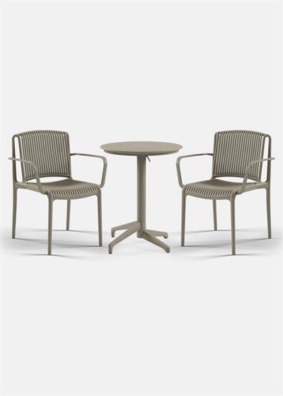 TİLİA BİSTRO SET MOON MASA KATLANIR Ø60 CM YUVARLAK - NES KOLTUK