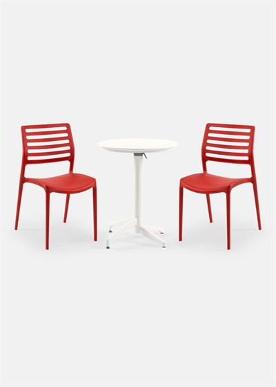 TİLİA BİSTRO SET MOON MASA KATLANIR Ø60 CM YUVARLAK - LOUİSE SANDALYE