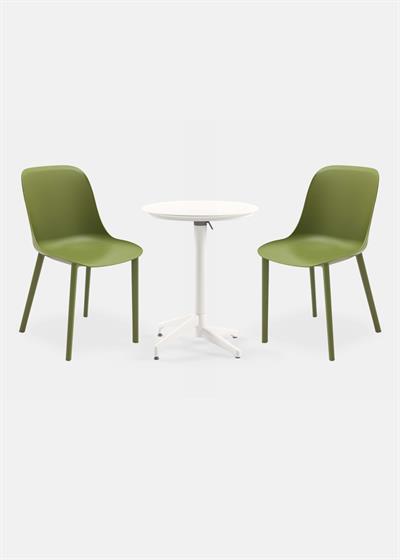 TİLİA BİSTRO SET MOON MASA KATLANIR Ø60 CM YUVARLAK - SHELL-P SANDALYE