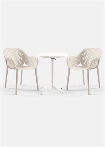 TİLİA BİSTRO SET MOON MASA KATLANIR Ø60 CM YUVARLAK - ATRA KOLTUK