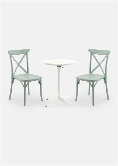 TİLİA BİSTRO SET MOON MASA KATLANIR Ø60 CM YUVARLAK - CAPRİ SANDALYE