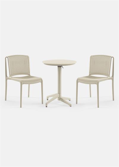 TİLİA BİSTRO SET MOON MASA KATLANIR Ø60 CM YUVARLAK - NES SANDALYE