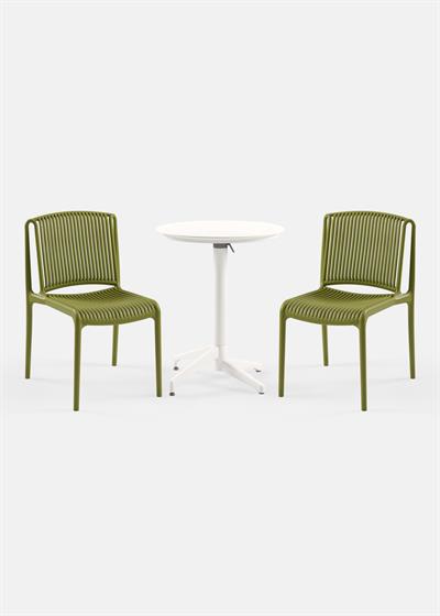 TİLİA BİSTRO SET MOON MASA KATLANIR Ø60 CM YUVARLAK - NES SANDALYE