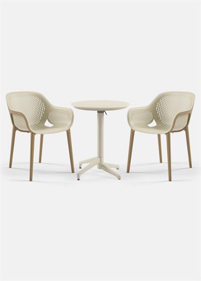 TİLİA BİSTRO SET MOON MASA KATLANIR Ø60 CM YUVARLAK - ATRA KOLTUK