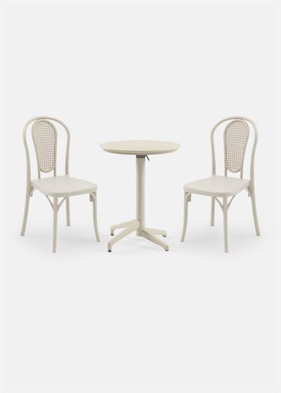 TİLİA BİSTRO SET MOON MASA KATLANIR Ø60 CM YUVARLAK - SOZO-C SANDALYE