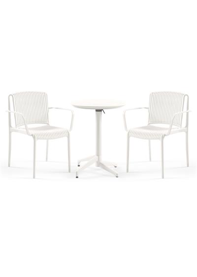 TİLİA BİSTRO SET MOON MASA KATLANIR Ø60 CM YUVARLAK - NES KOLTUK