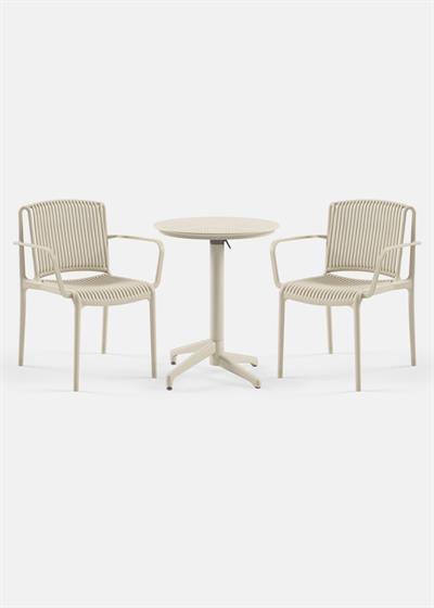 TİLİA BİSTRO SET MOON MASA KATLANIR Ø60 CM YUVARLAK - NES KOLTUK