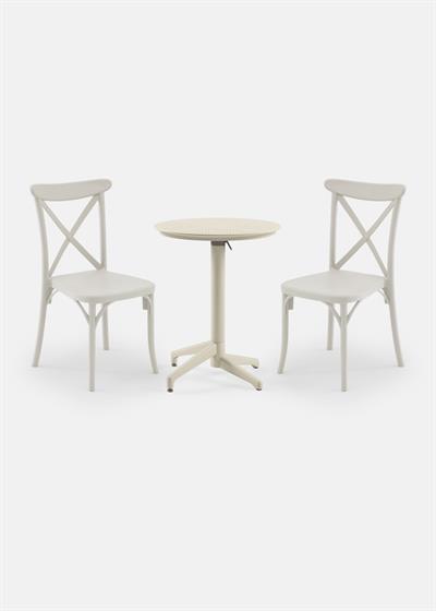 TİLİA BİSTRO SET MOON MASA KATLANIR Ø60 CM YUVARLAK - CAPRİ SANDALYE