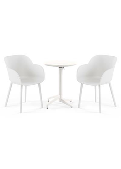 TİLİA BİSTRO SET MOON MASA KATLANIR Ø60 CM YUVARLAK - SHELL-P KOLTUK