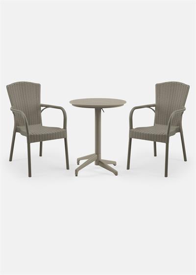 TİLİA BİSTRO SET MOON MASA KATLANIR Ø60 CM YUVARLAK - ROYAL KOLTUK