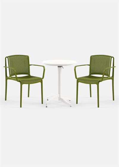 TİLİA BİSTRO SET MOON MASA KATLANIR Ø60 CM YUVARLAK - NES KOLTUK