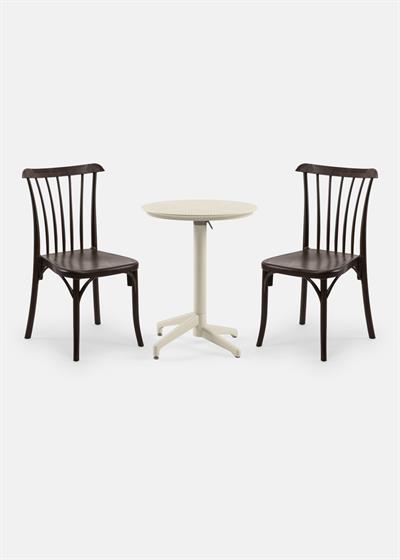 TİLİA BİSTRO SET MOON MASA KATLANIR Ø60 CM YUVARLAK - GOZO SANDALYE