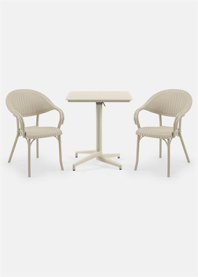 TİLİA BİSTRO SET MOON MASA KATLANIR 70X70 KARE - FLASH-R KOLTUK