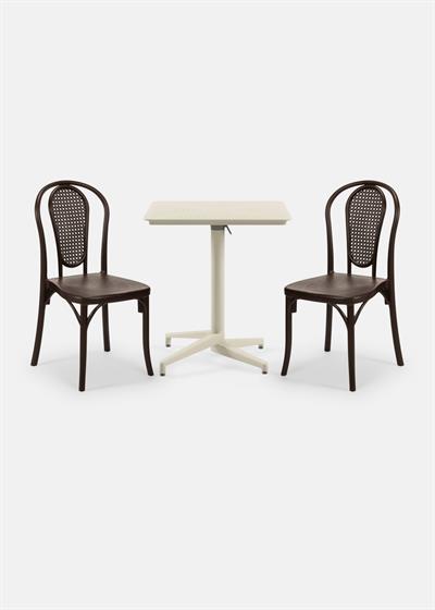 TİLİA BİSTRO SET MOON MASA KATLANIR 70X70 KARE - SOZO-C SANDALYE