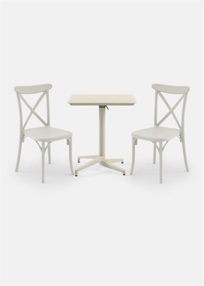 TİLİA BİSTRO SET MOON MASA KATLANIR 70X70 KARE - CAPRİ SANDALYE