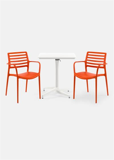 TİLİA BİSTRO SET MOON MASA KATLANIR 70X70 KARE - LOUİSE-XL KOLTUK