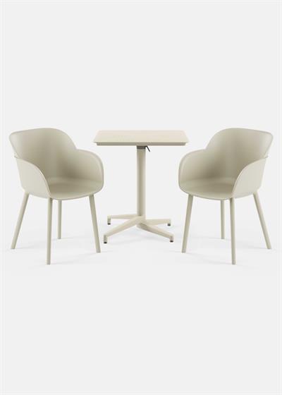 TİLİA BİSTRO SET MOON MASA KATLANIR 70X70 KARE - SHELL-P KOLTUK