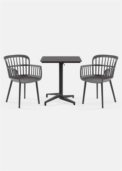 TİLİA BİSTRO SET MOON MASA KATLANIR 70X70 KARE - EVA-P KOLTUK