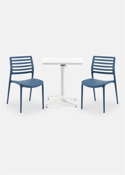 TİLİA BİSTRO SET MOON MASA KATLANIR 70X70 KARE - LOUİSE SANDALYE
