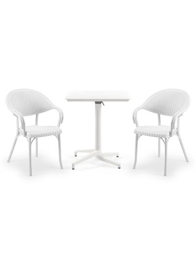 TİLİA BİSTRO SET MOON MASA KATLANIR 70X70 KARE - FLASH-R KOLTUK