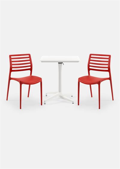 TİLİA BİSTRO SET MOON MASA KATLANIR 70X70 KARE - LOUİSE SANDALYE