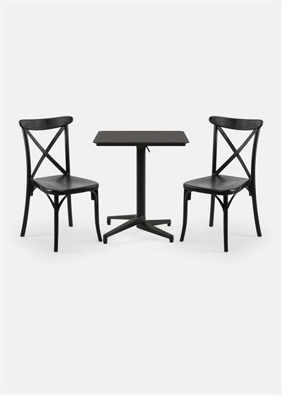 TİLİA BİSTRO SET MOON MASA KATLANIR 70X70 KARE - CAPRİ SANDALYE