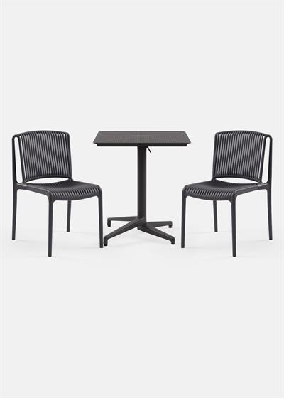 TİLİA BİSTRO SET MOON MASA KATLANIR 70X70 KARE - NES SANDALYE