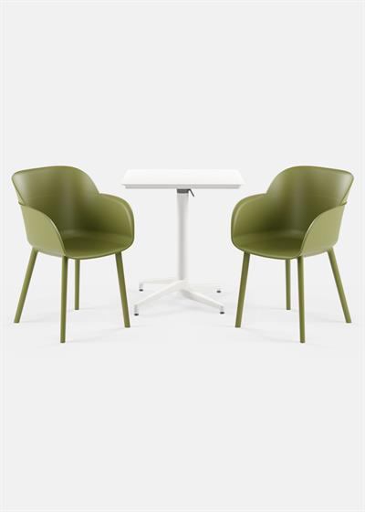 TİLİA BİSTRO SET MOON MASA KATLANIR 70X70 KARE - SHELL-P KOLTUK