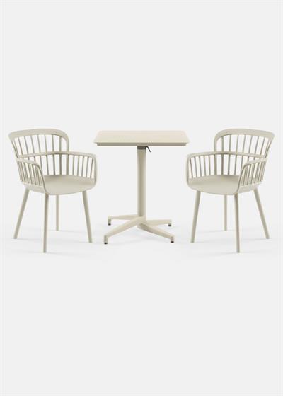 TİLİA BİSTRO SET MOON MASA KATLANIR 70X70 KARE - EVA-P KOLTUK