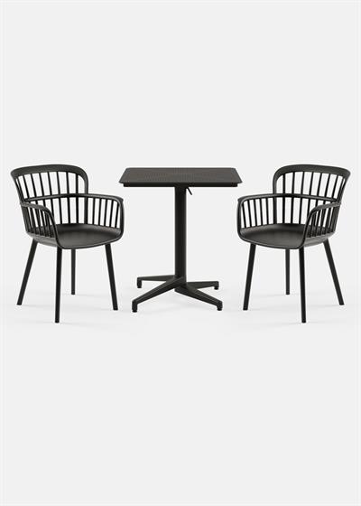 TİLİA BİSTRO SET MOON MASA KATLANIR 70X70 KARE - EVA-P KOLTUK