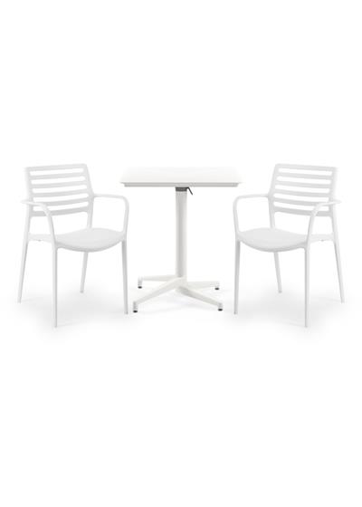 TİLİA BİSTRO SET MOON MASA KATLANIR 70X70 KARE - LOUİSE-XL KOLTUK