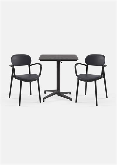 TİLİA BİSTRO SET MOON MASA KATLANIR 70X70 CM KARE - DUO KOLTUK