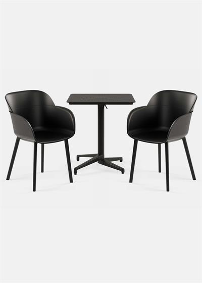 TİLİA BİSTRO SET MOON MASA KATLANIR 70X70 KARE - SHELL-P KOLTUK