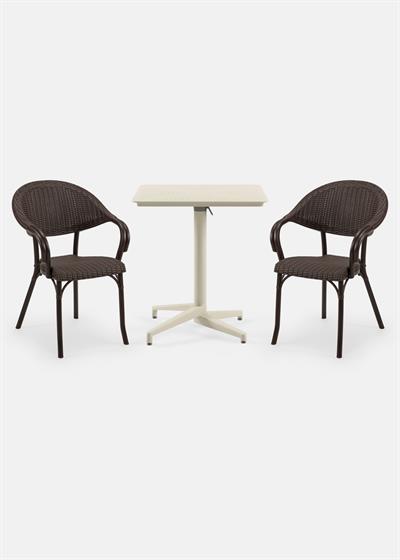 TİLİA BİSTRO SET MOON MASA KATLANIR 70X70 KARE - FLASH-R KOLTUK