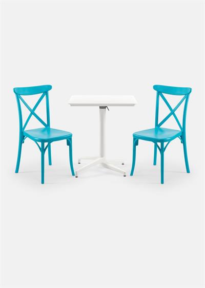 TİLİA BİSTRO SET MOON MASA KATLANIR 70X70 KARE - CAPRİ SANDALYE