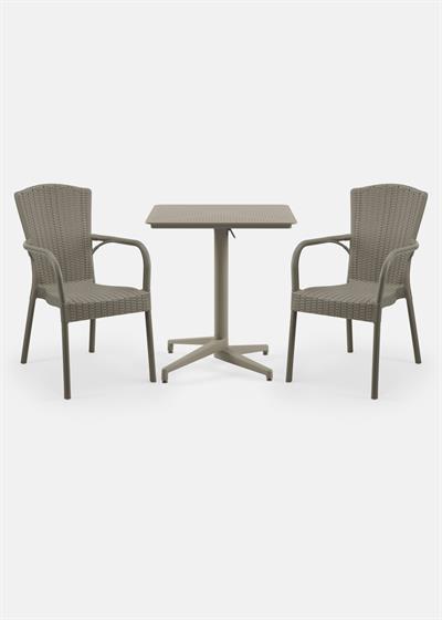 TİLİA BİSTRO SET MOON MASA KATLANIR 70X70 KARE - ROYAL KOLTUK