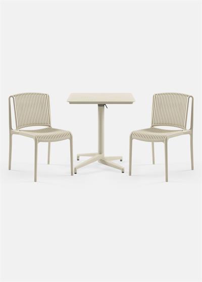 TİLİA BİSTRO SET MOON MASA KATLANIR 70X70 KARE - NES SANDALYE