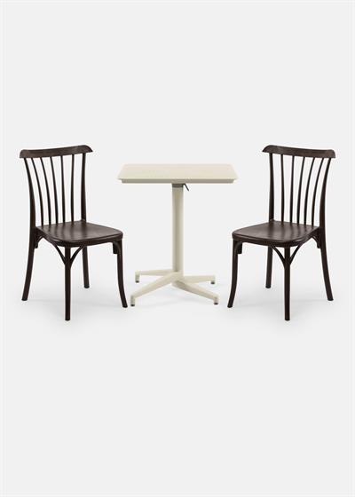 TİLİA BİSTRO SET MOON MASA KATLANIR 70X70 KARE - GOZO SANDALYE