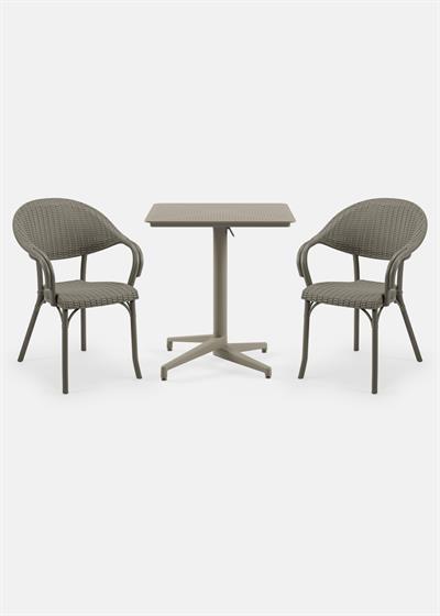 TİLİA BİSTRO SET MOON MASA KATLANIR 70X70 KARE - FLASH-R KOLTUK