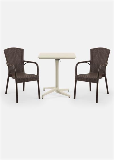 TİLİA BİSTRO SET MOON MASA KATLANIR 70X70 KARE - ROYAL KOLTUK