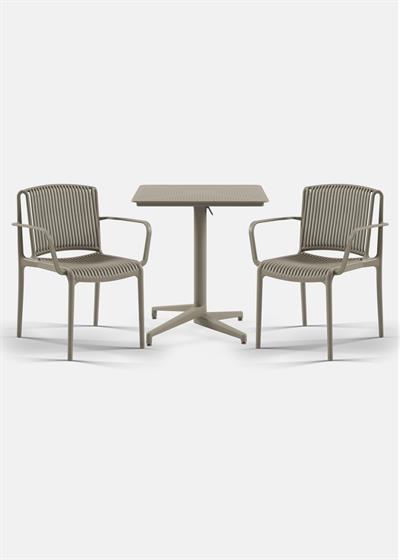 TİLİA BİSTRO SET MOON MASA KATLANIR 70X70 KARE - NES KOLTUK