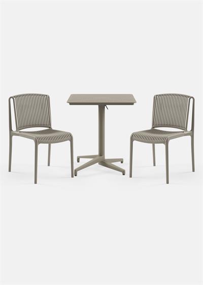 TİLİA BİSTRO SET MOON MASA KATLANIR 70X70 KARE - NES SANDALYE