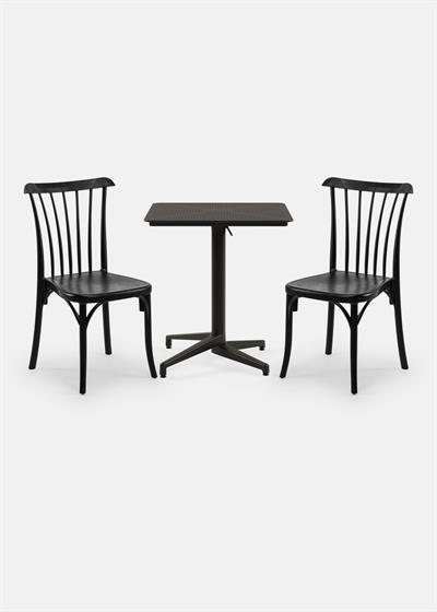 TİLİA BİSTRO SET MOON MASA KATLANIR 70X70 KARE - GOZO SANDALYE